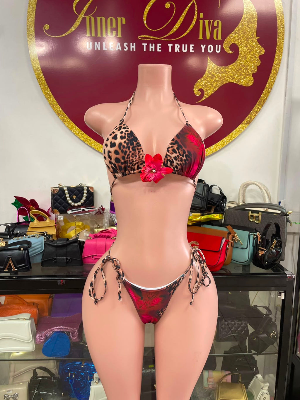 Leopard Print 3PC Swimsuit