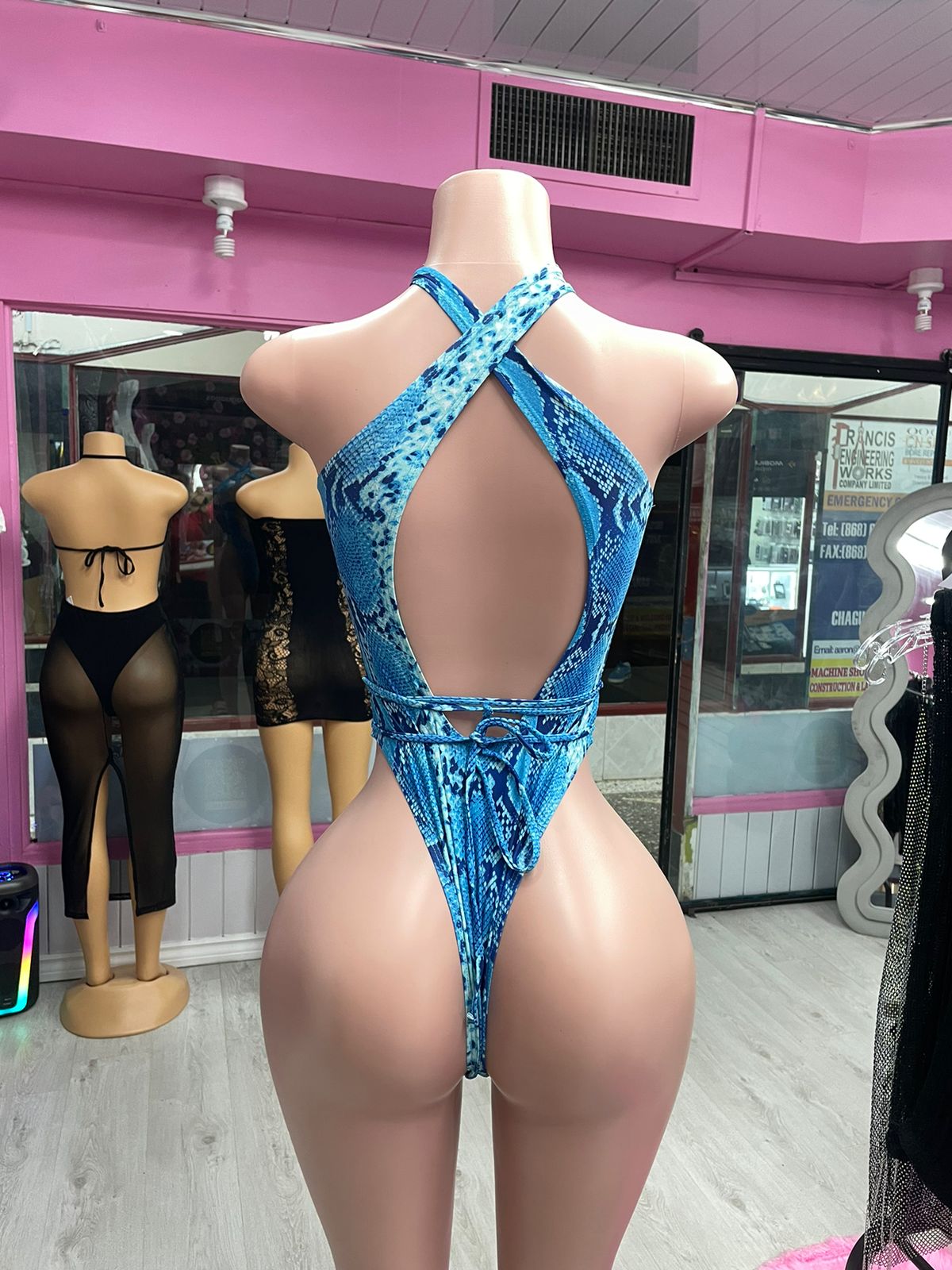 Snake Print Tie Front Monokini