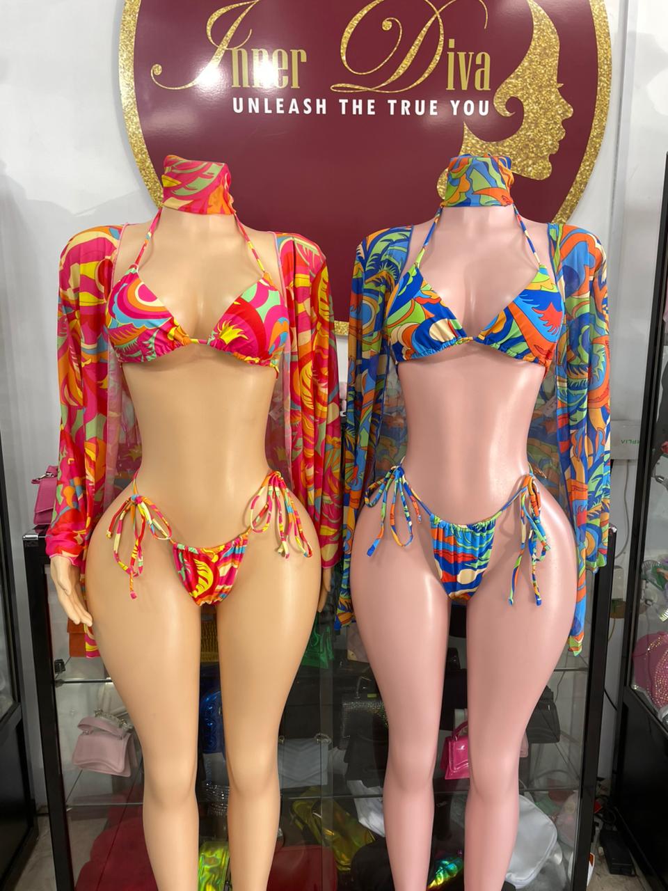 Multicolor 3pc Swimsuit