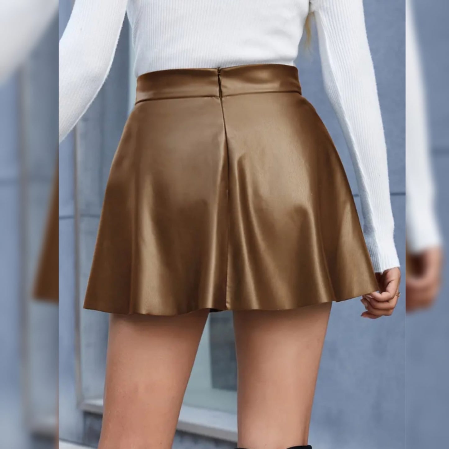 PU leather skirt