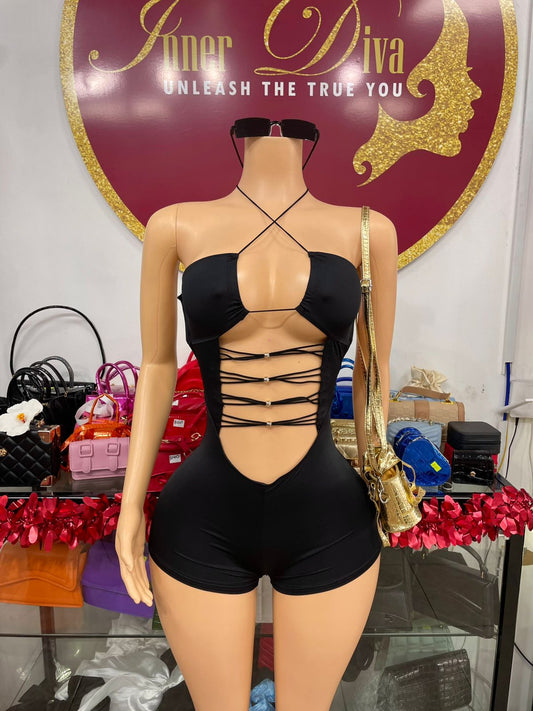 Lace up Romper