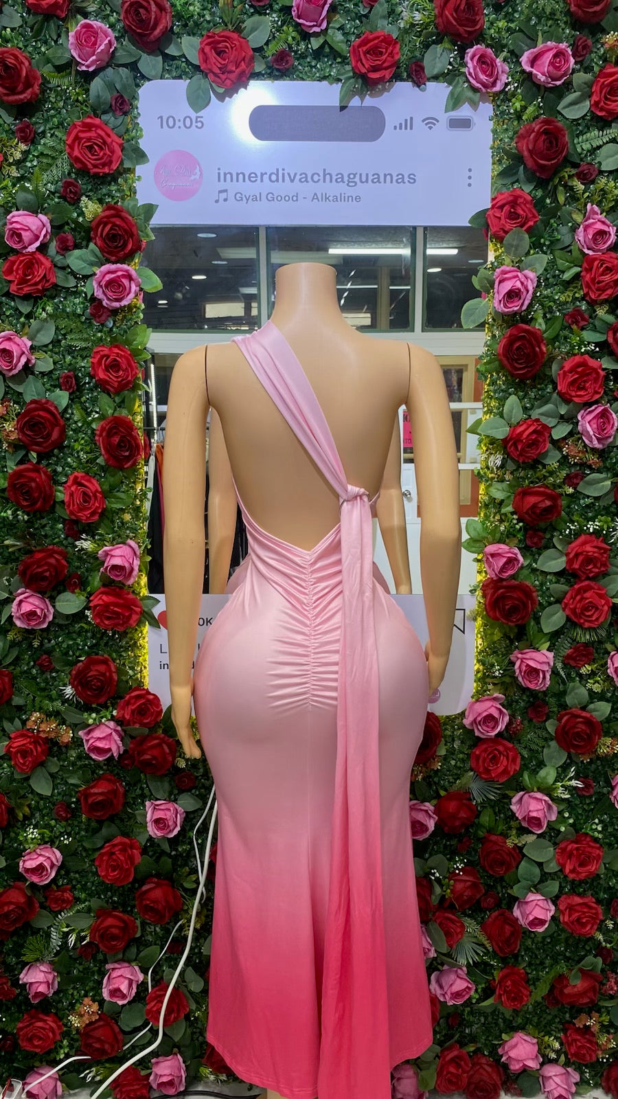 Pink Ombré One Shoulder Dress