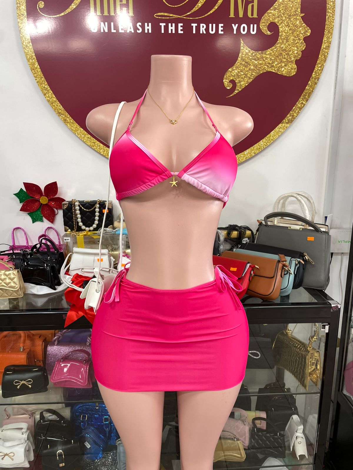 Pink Ombré 3pc Swimsuit