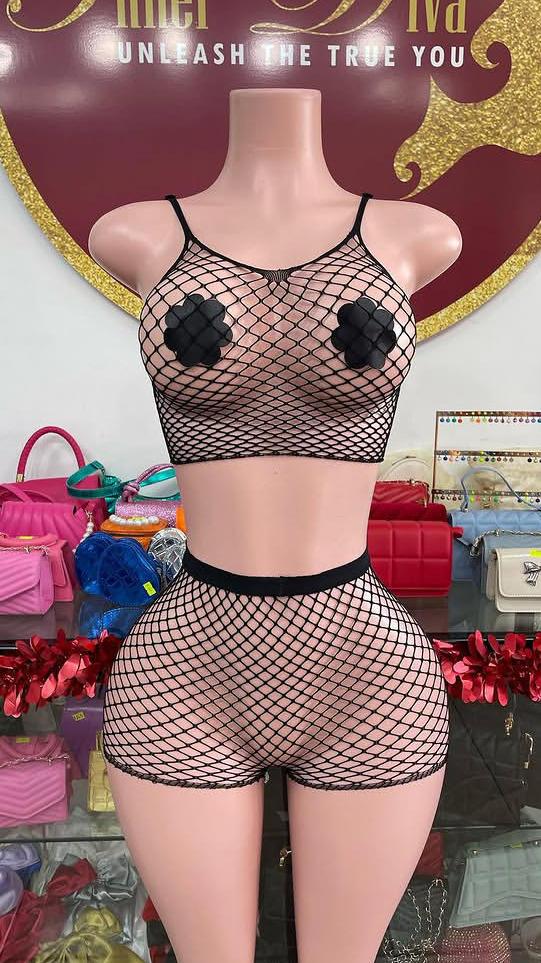 Fishnet Pants Set