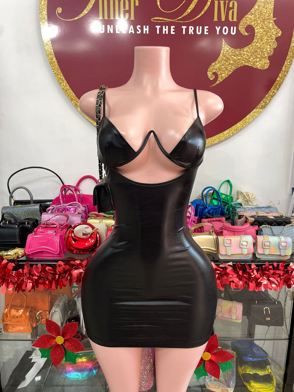 PU leather dress