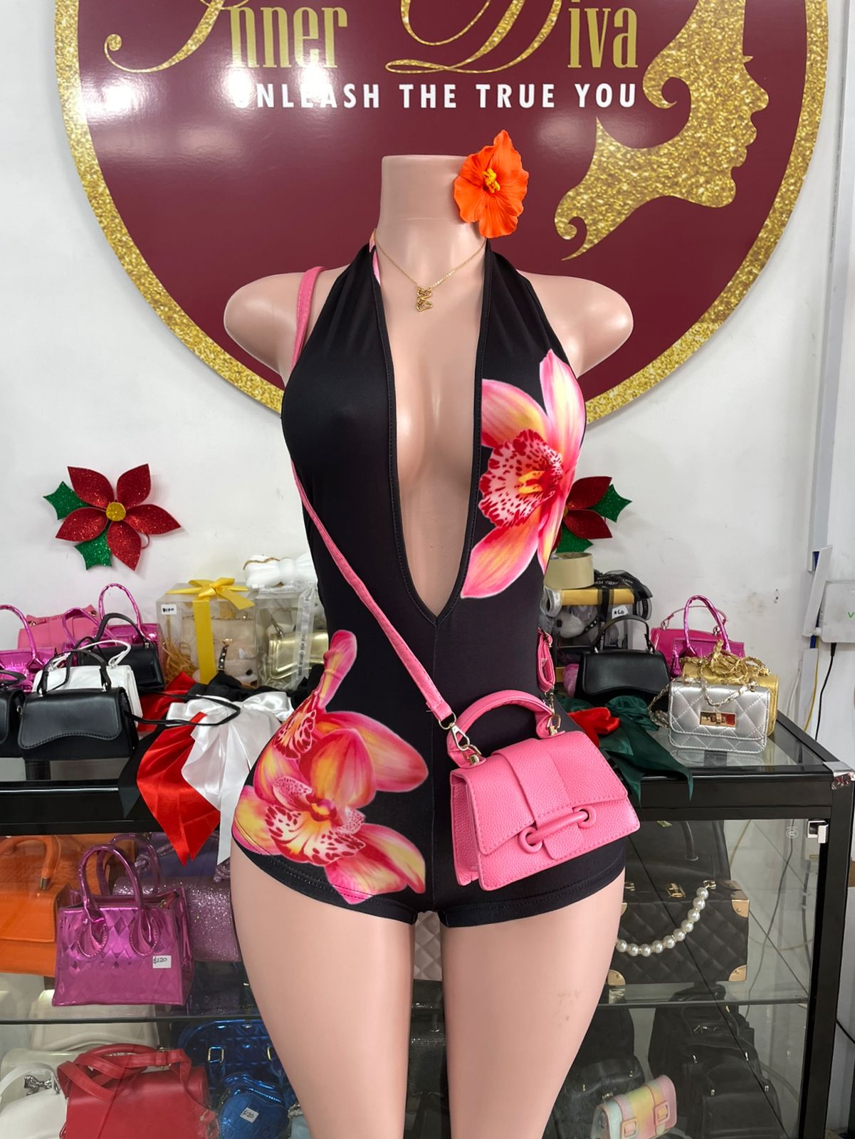 Hibiscus Halter Romper