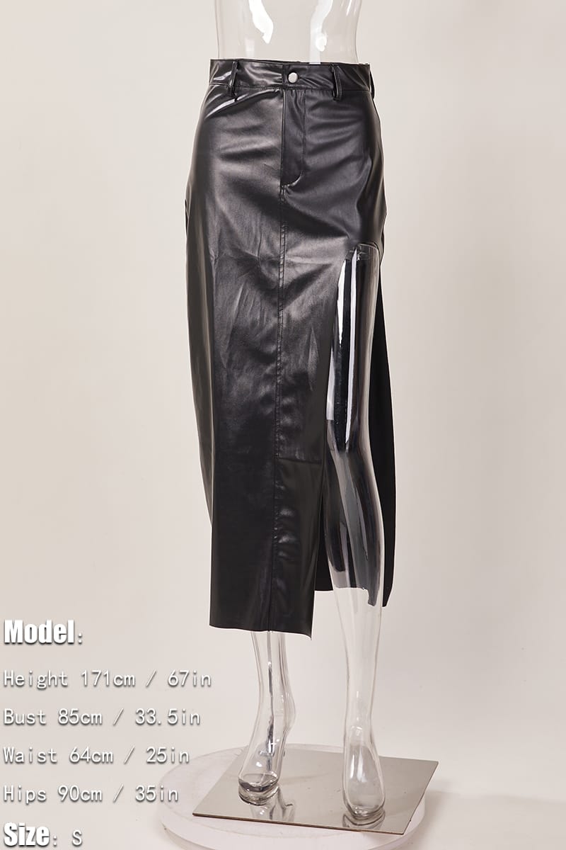 PU leather skirt