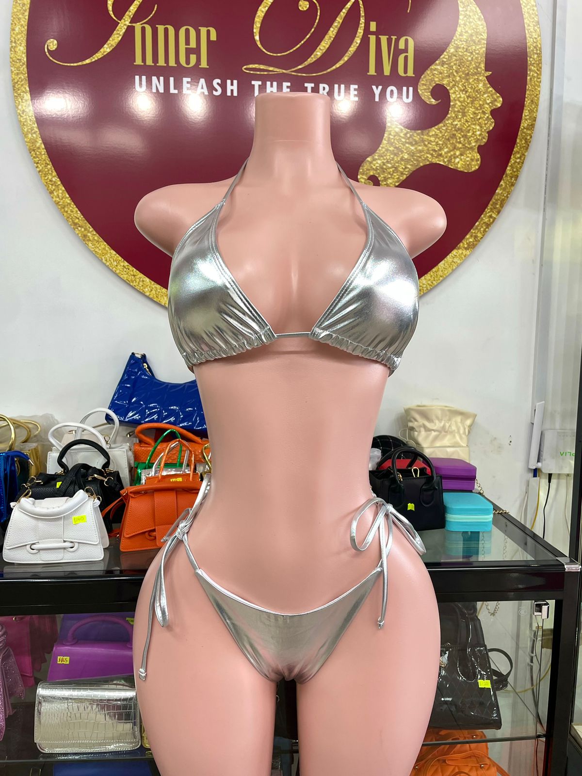 Silver 3 Piece Swimwear