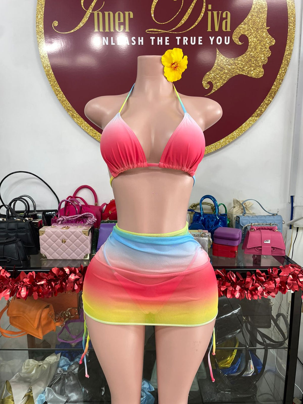Multicolor 3pc Swimsuit