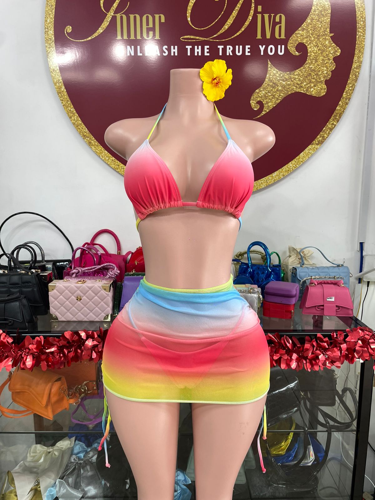 Multicolor 3pc Swimsuit