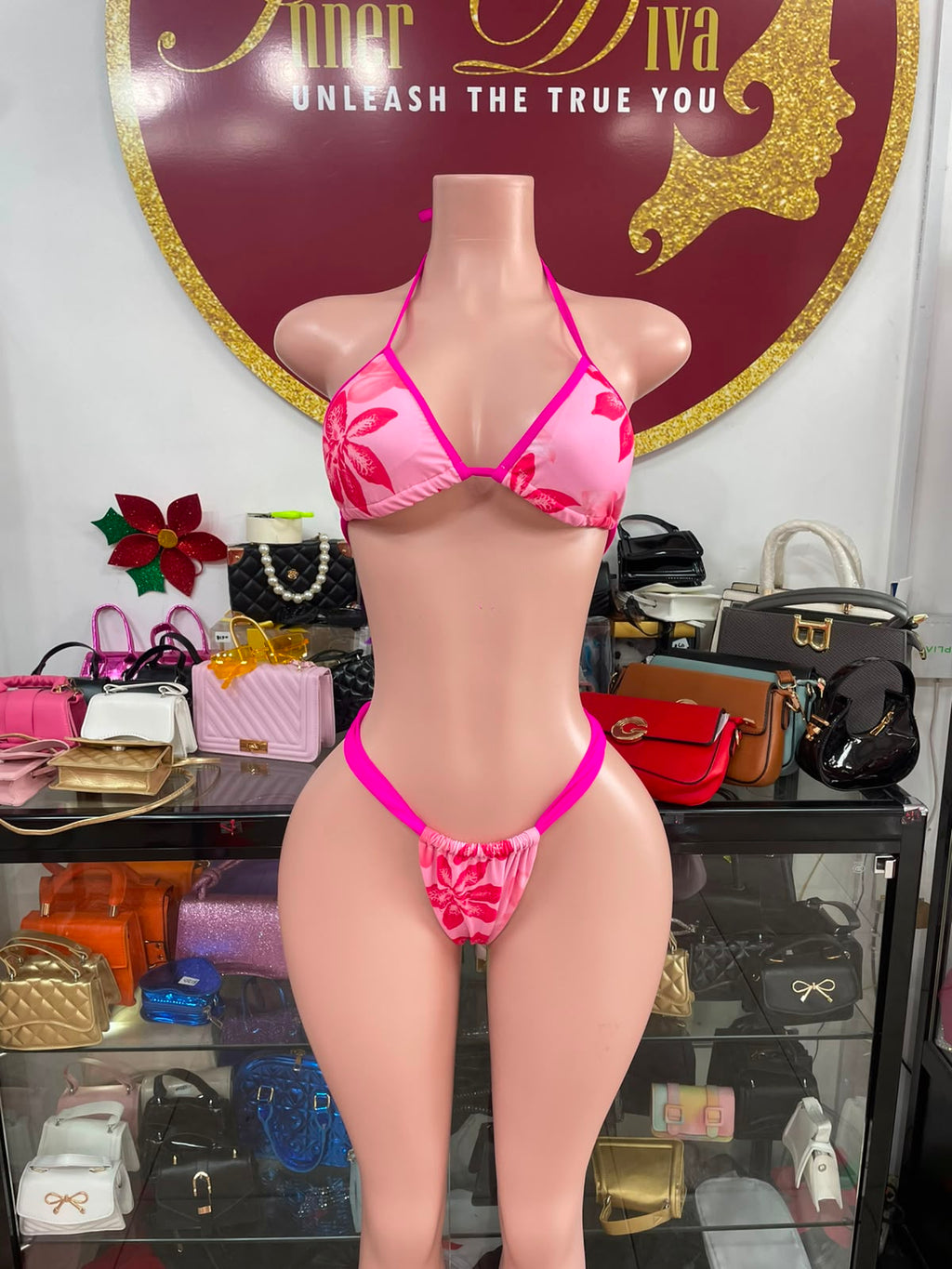 Pink 3 Piece Swimsuit