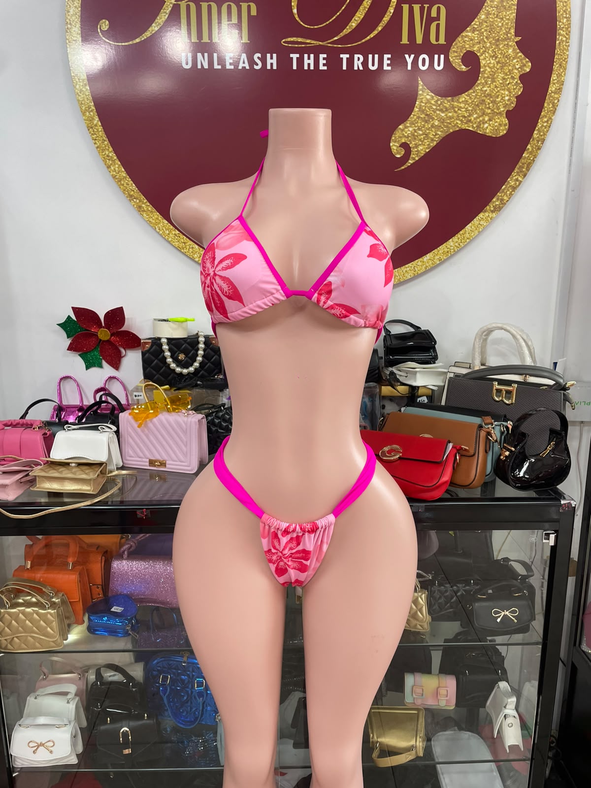 Pink 3 Piece Swimsuit