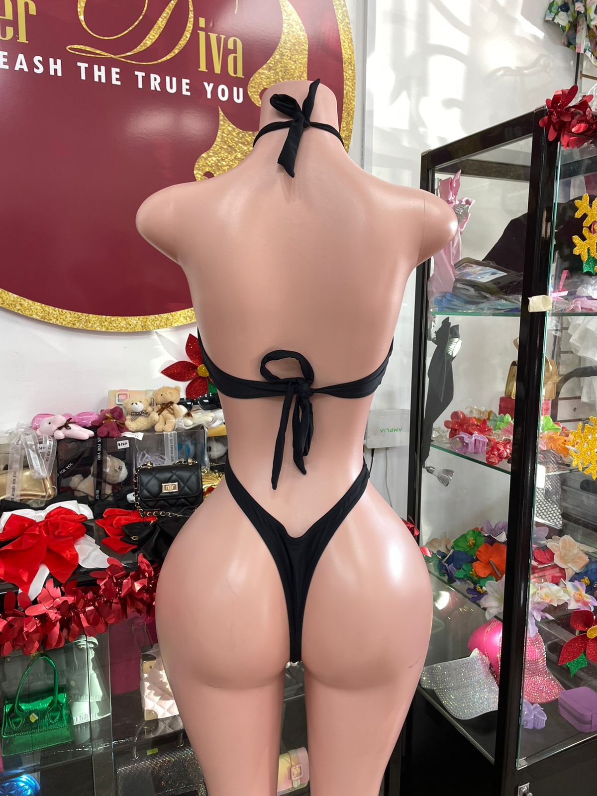 Black Monokini with Rings