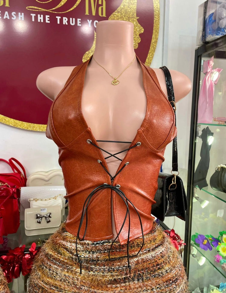 Brown Halter Top