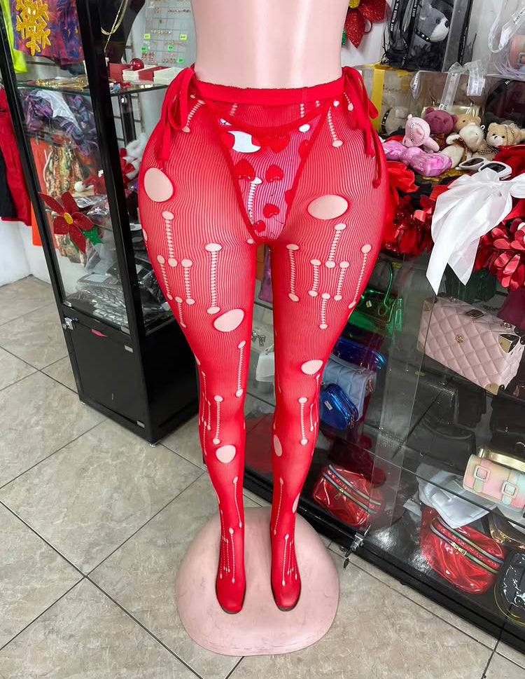 Red Fishnet Tights