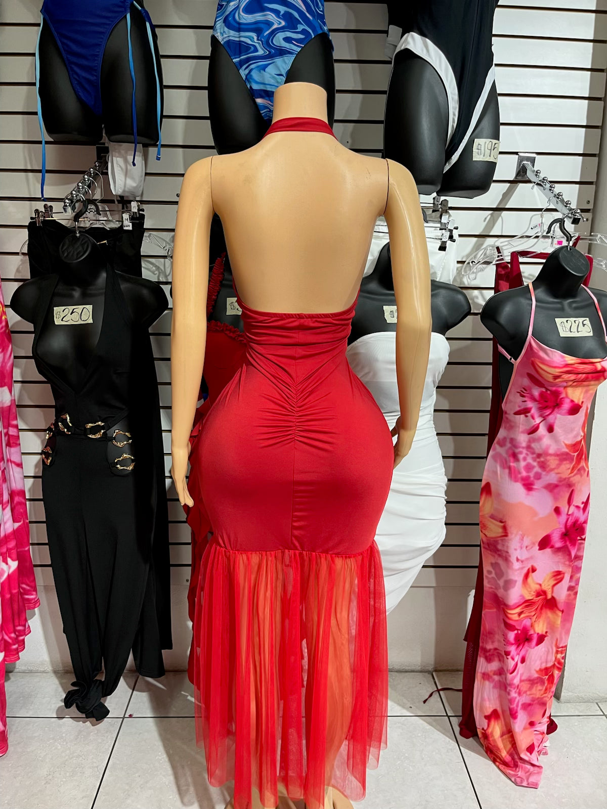 Red Dress with Tulle