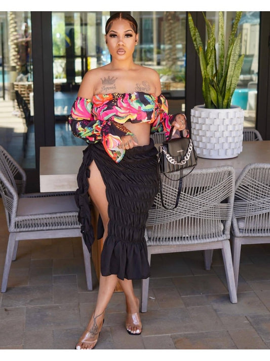 Ruffled Wrap Skirt