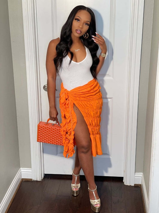 Ruffled Wrap Skirt