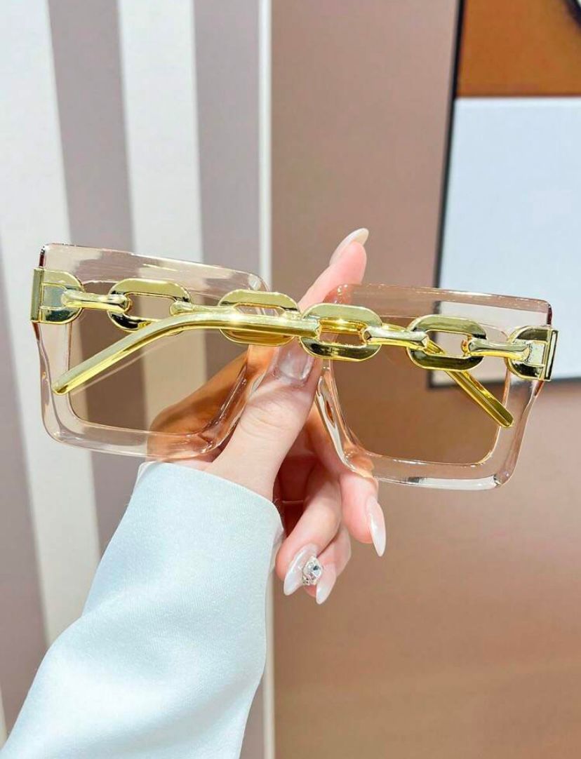 Glasses With Gold Chain Accent