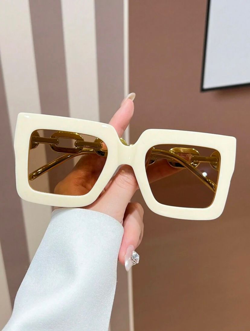 Glasses With Gold Chain Accent