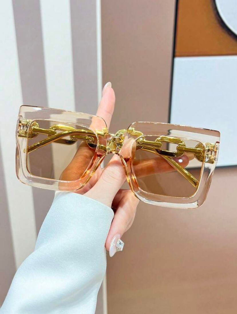 Glasses With Gold Chain Accent