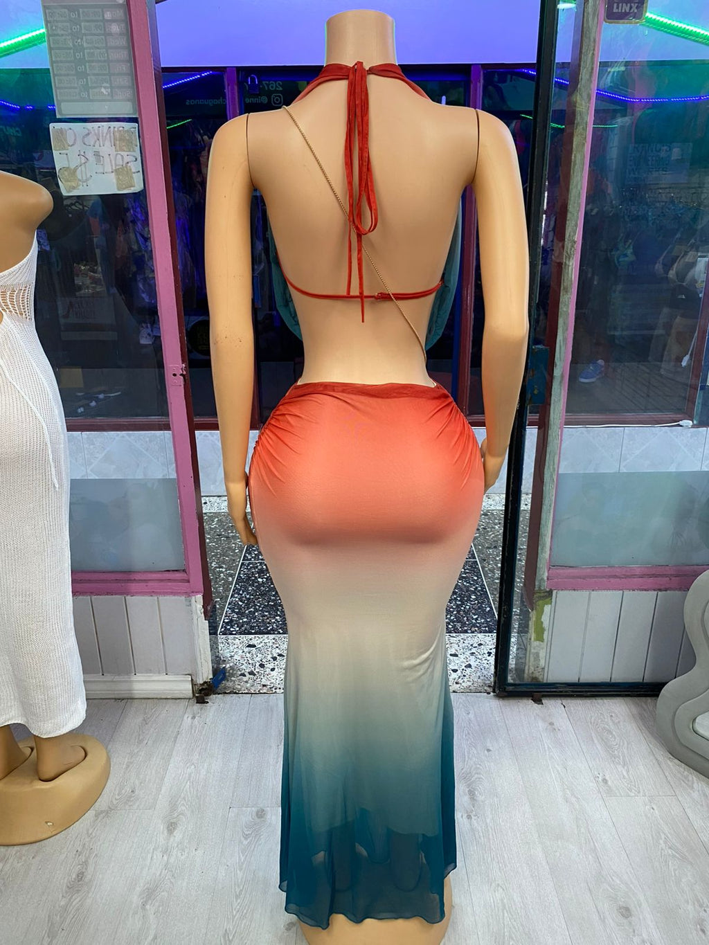 Ombré Halter Skirt Set