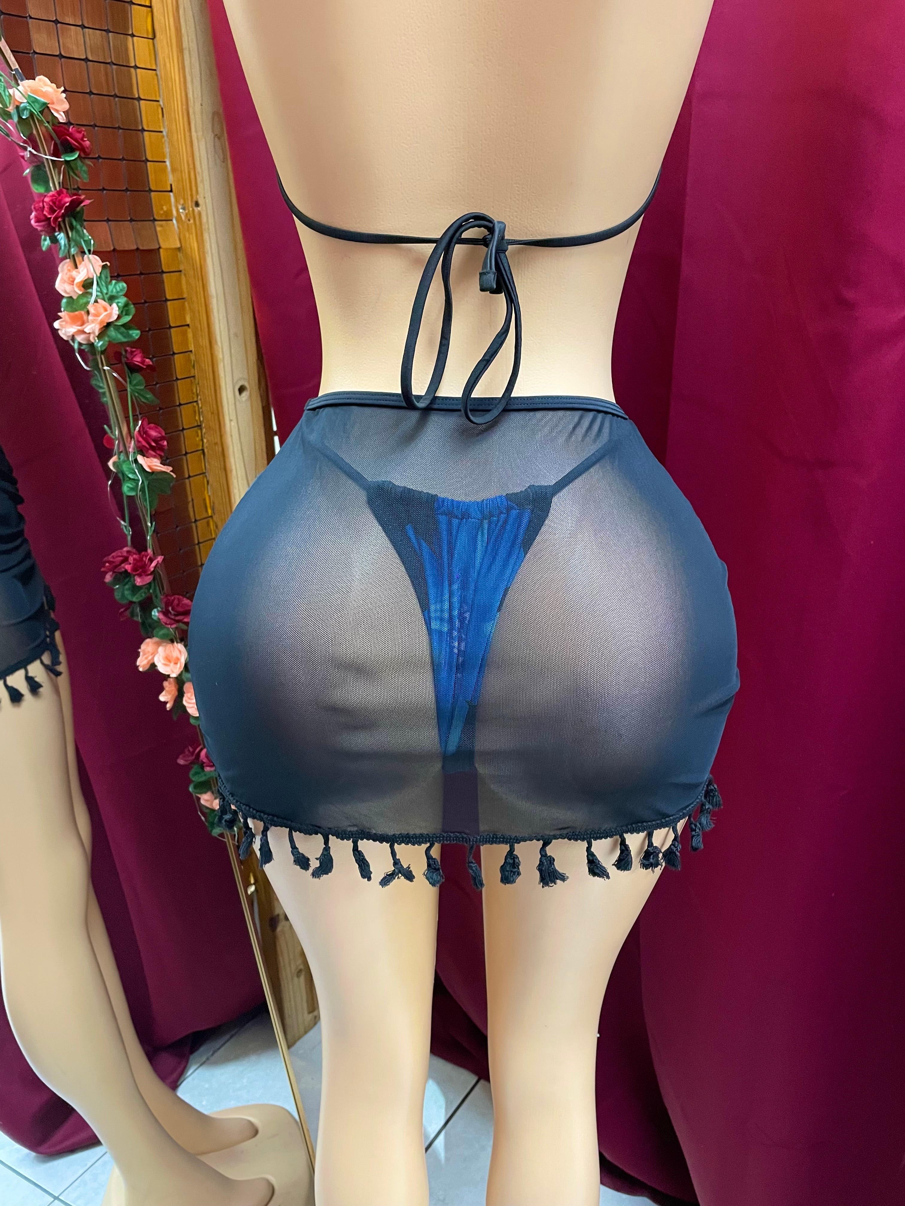 Tassel Mesh Skirt