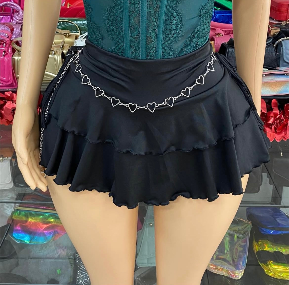 Silver Heart Chain Belt