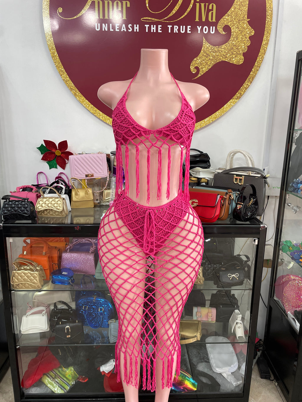 Pink Crochet 2 Piece