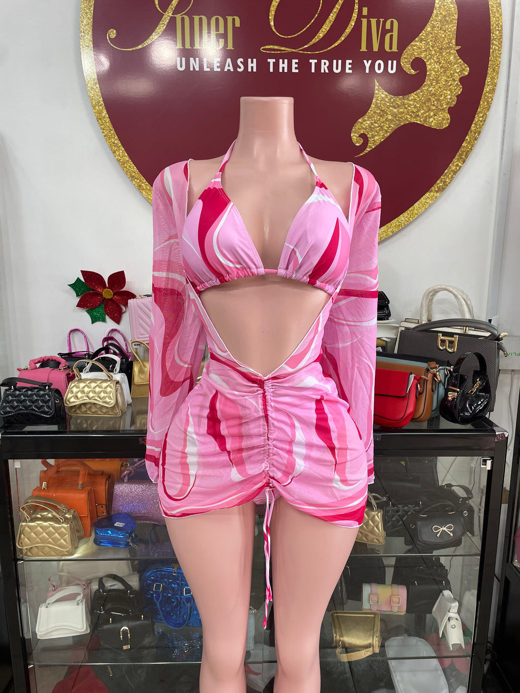 Pink Plus Size Swim