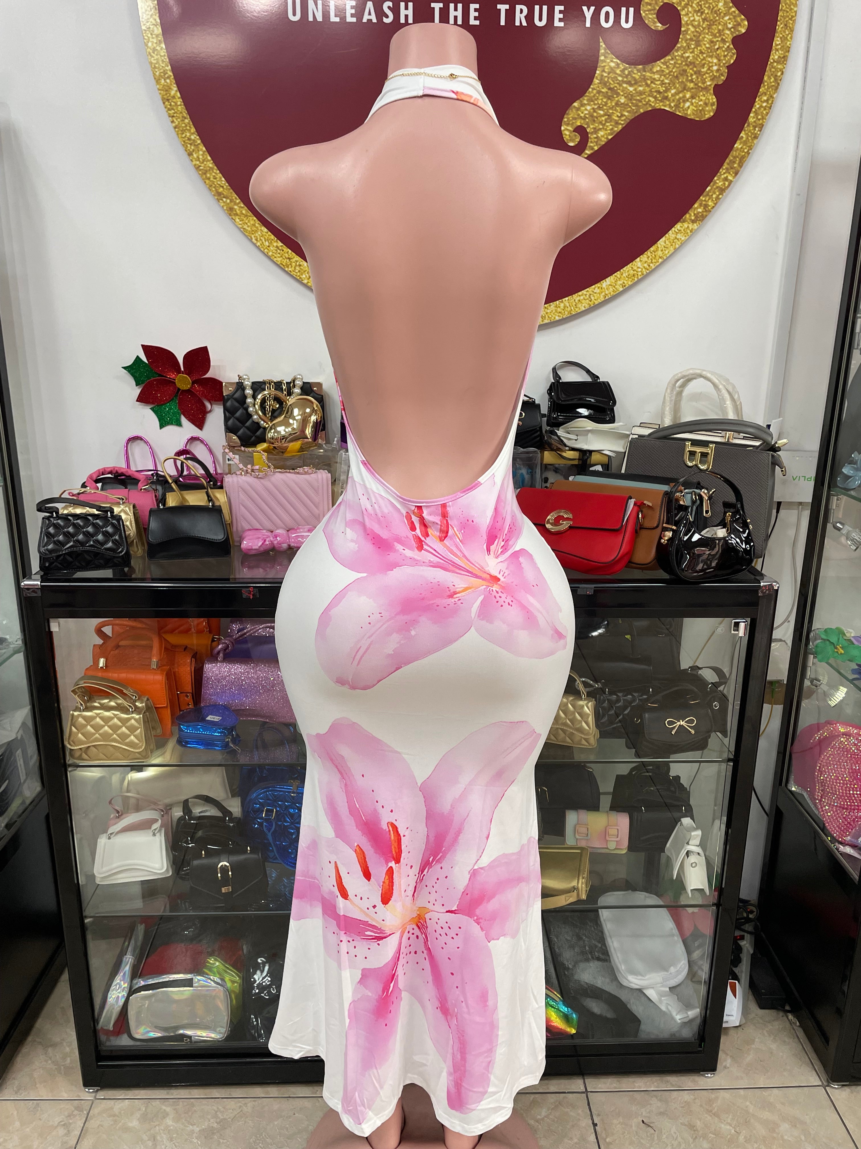 Floral Backless Dress
