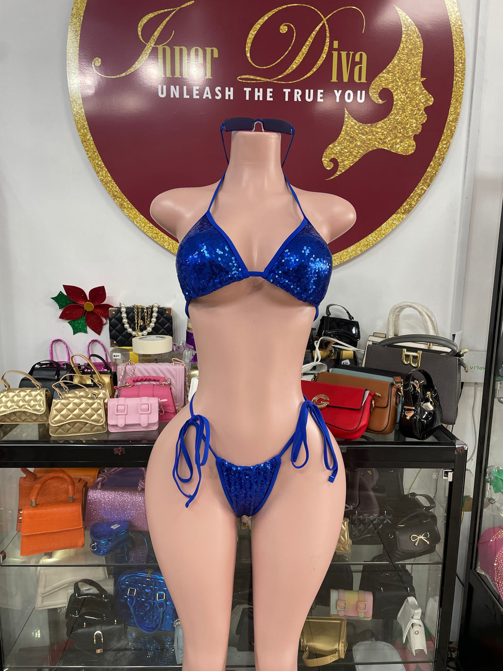 Blue Sequin Bikini