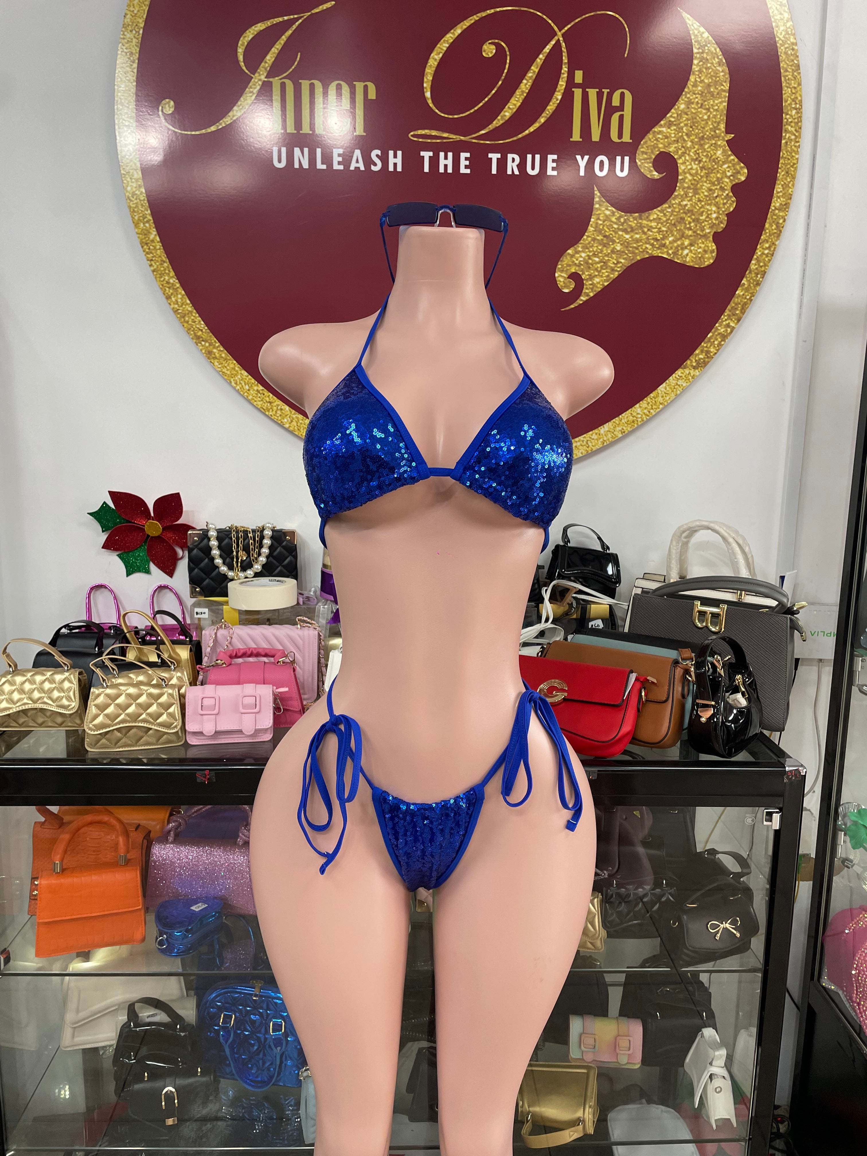 Blue Sequin Bikini