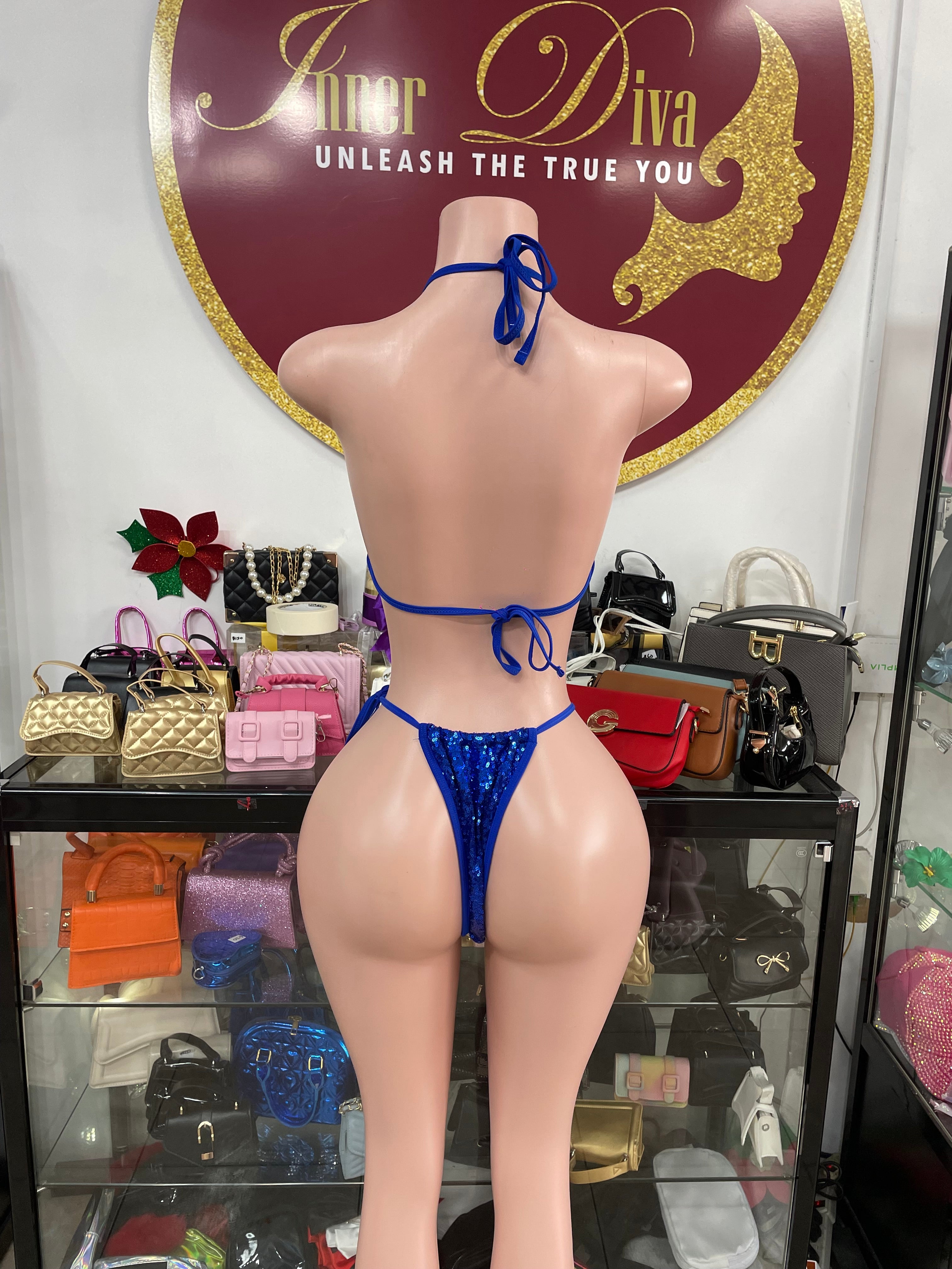 Blue Sequin Bikini