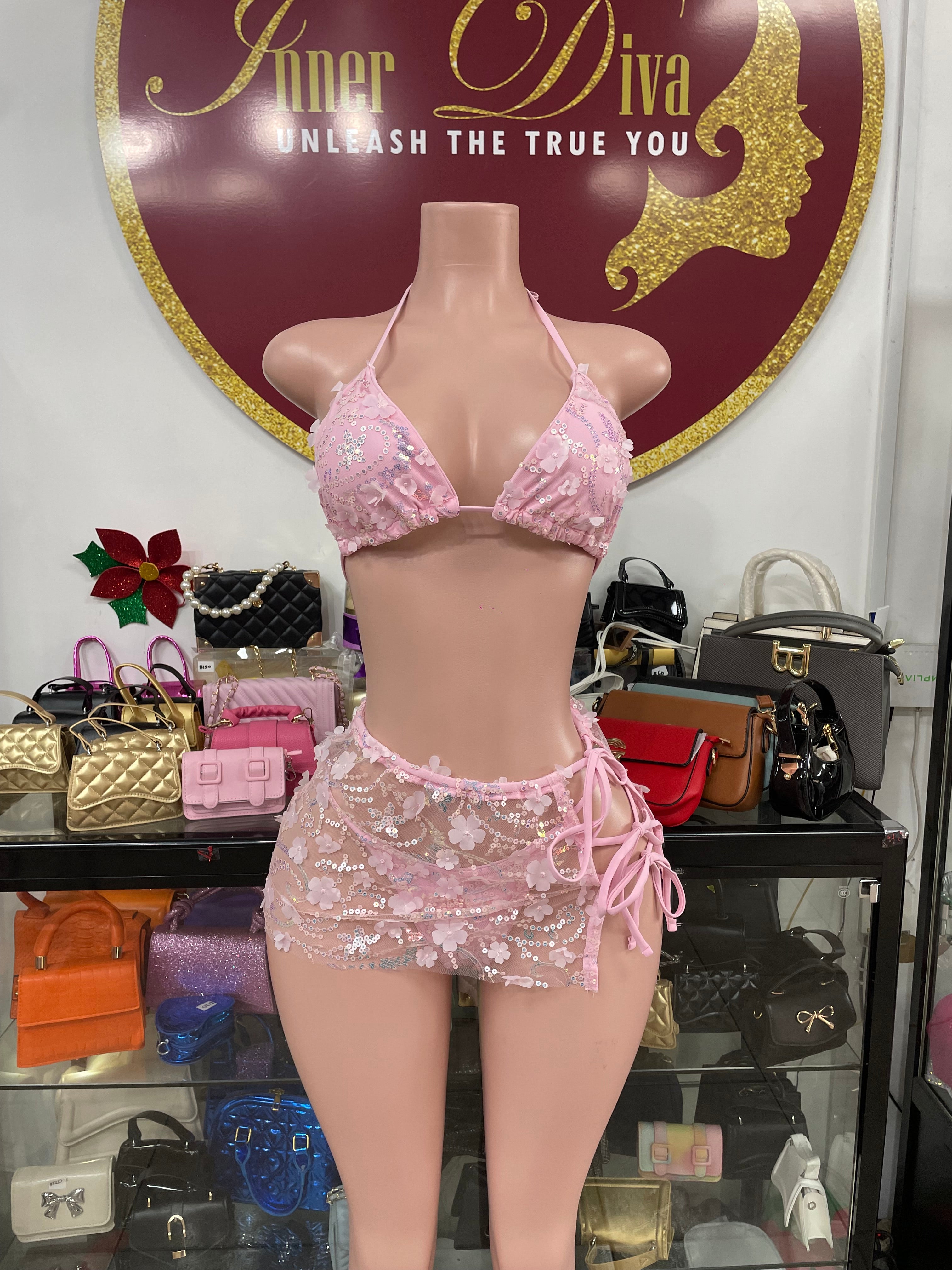 Pink 3 Piece Swim