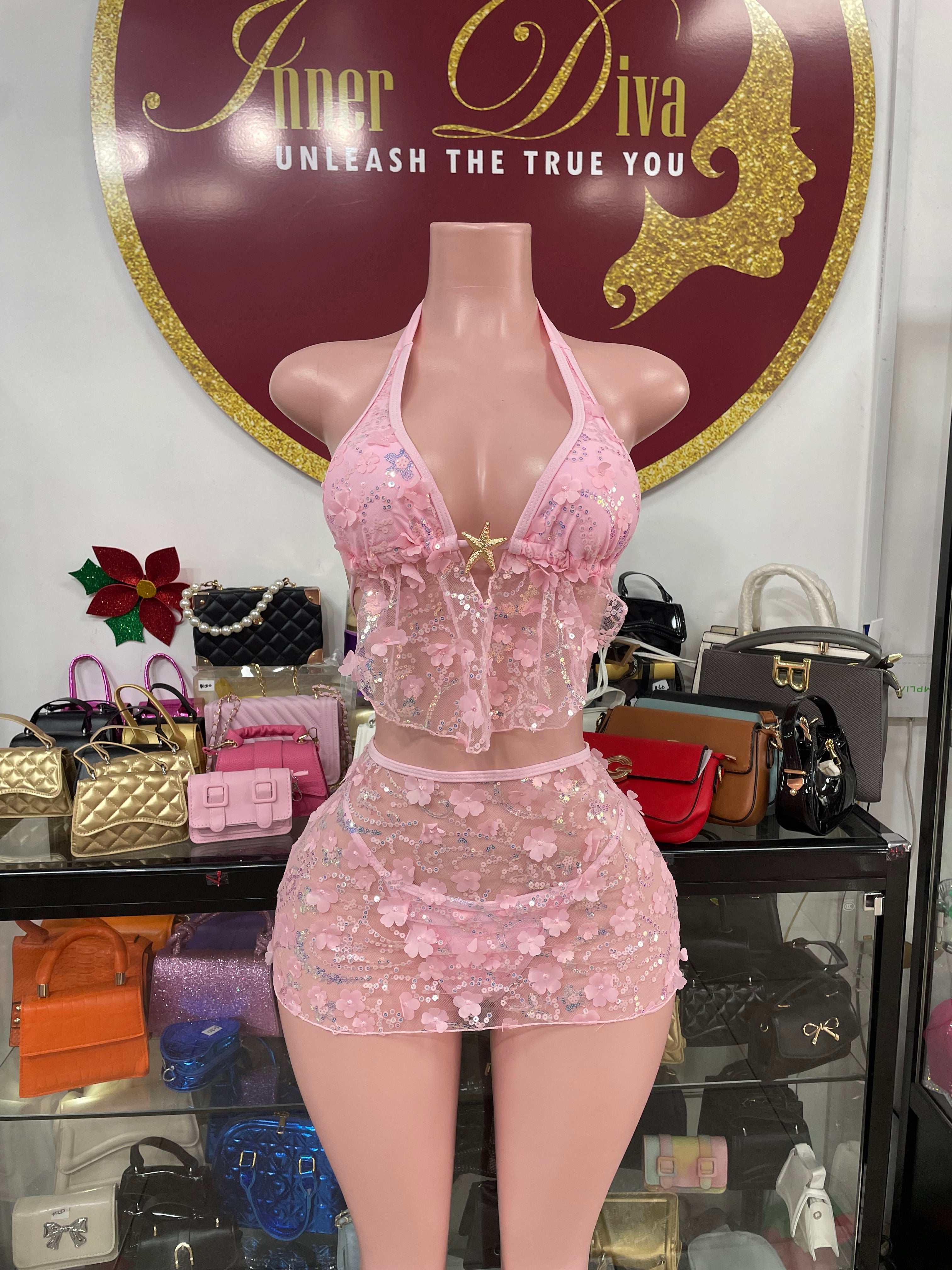 Pink 3 Piece Swim