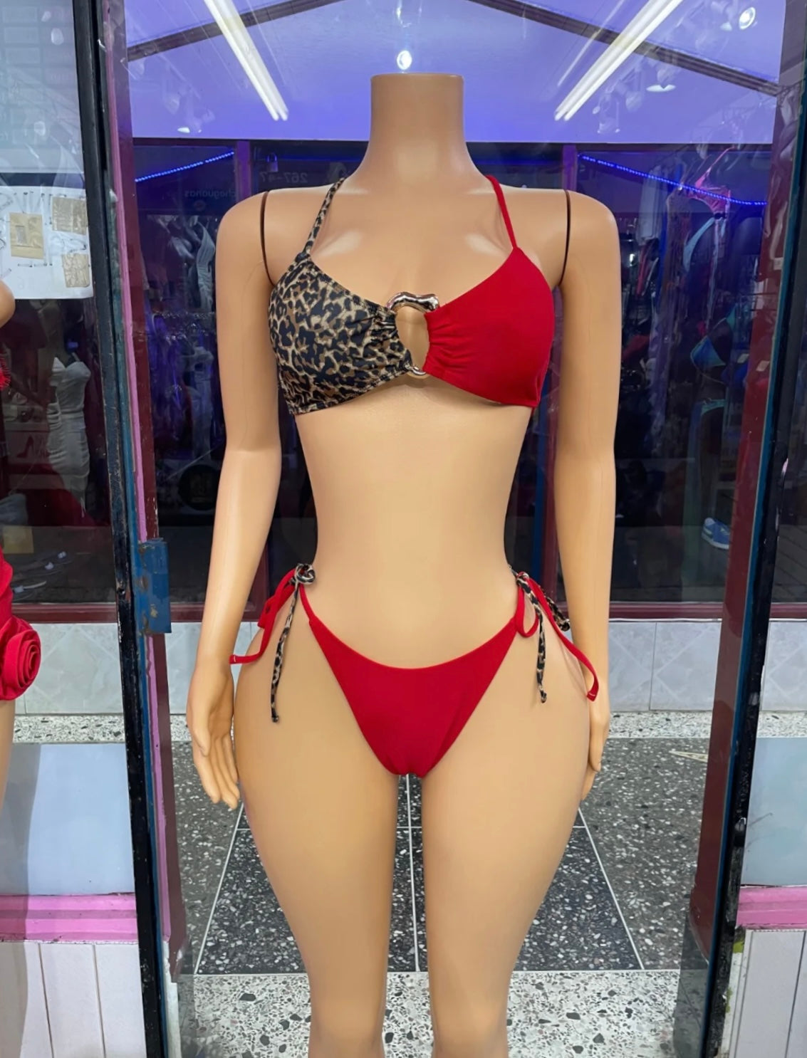 Red Leopard Bikini