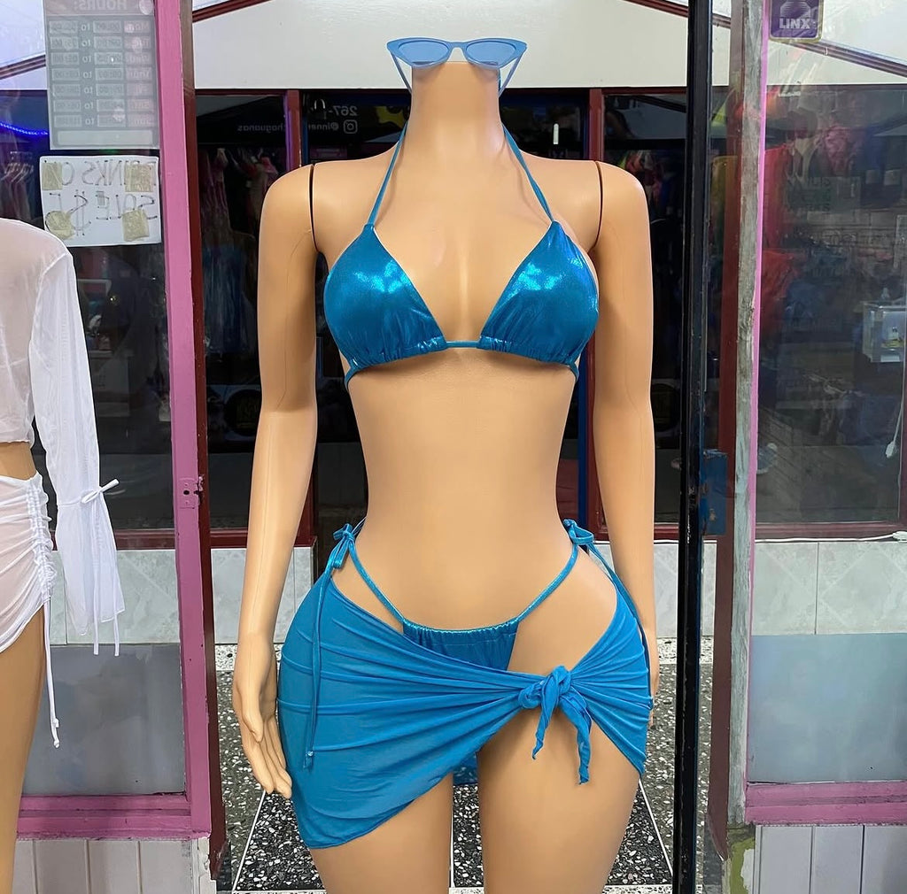 Metallic Blue 3 Piece
