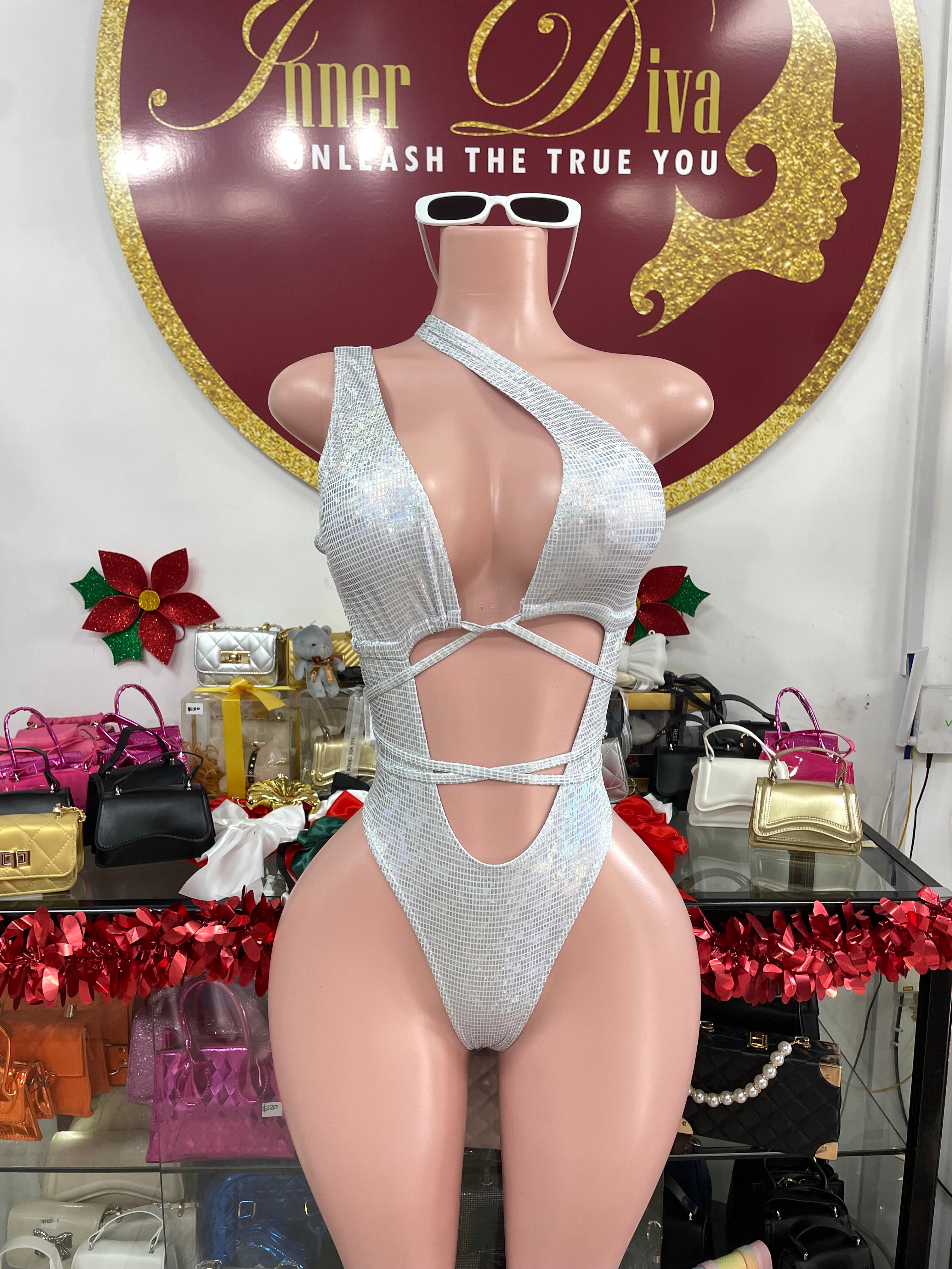 Metallic Snakeskin Monokini