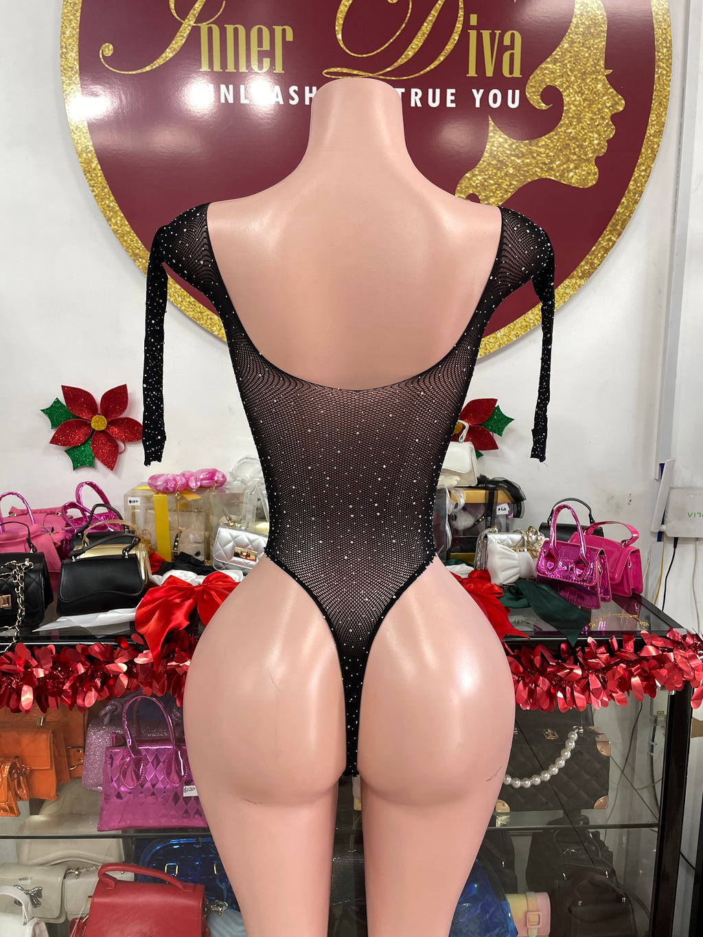 Black Fishnet Bodysuit