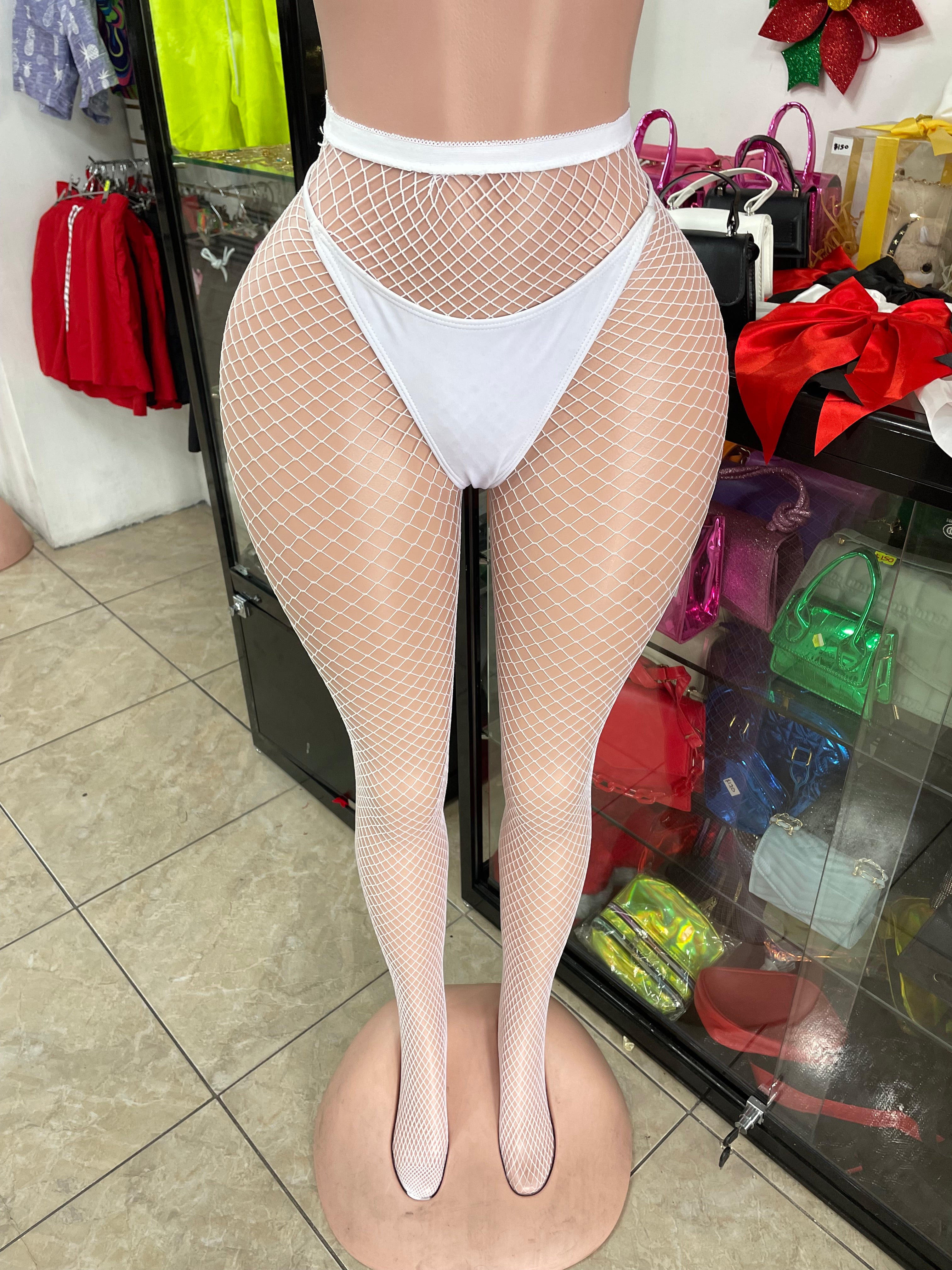 White Fishnet Stockings