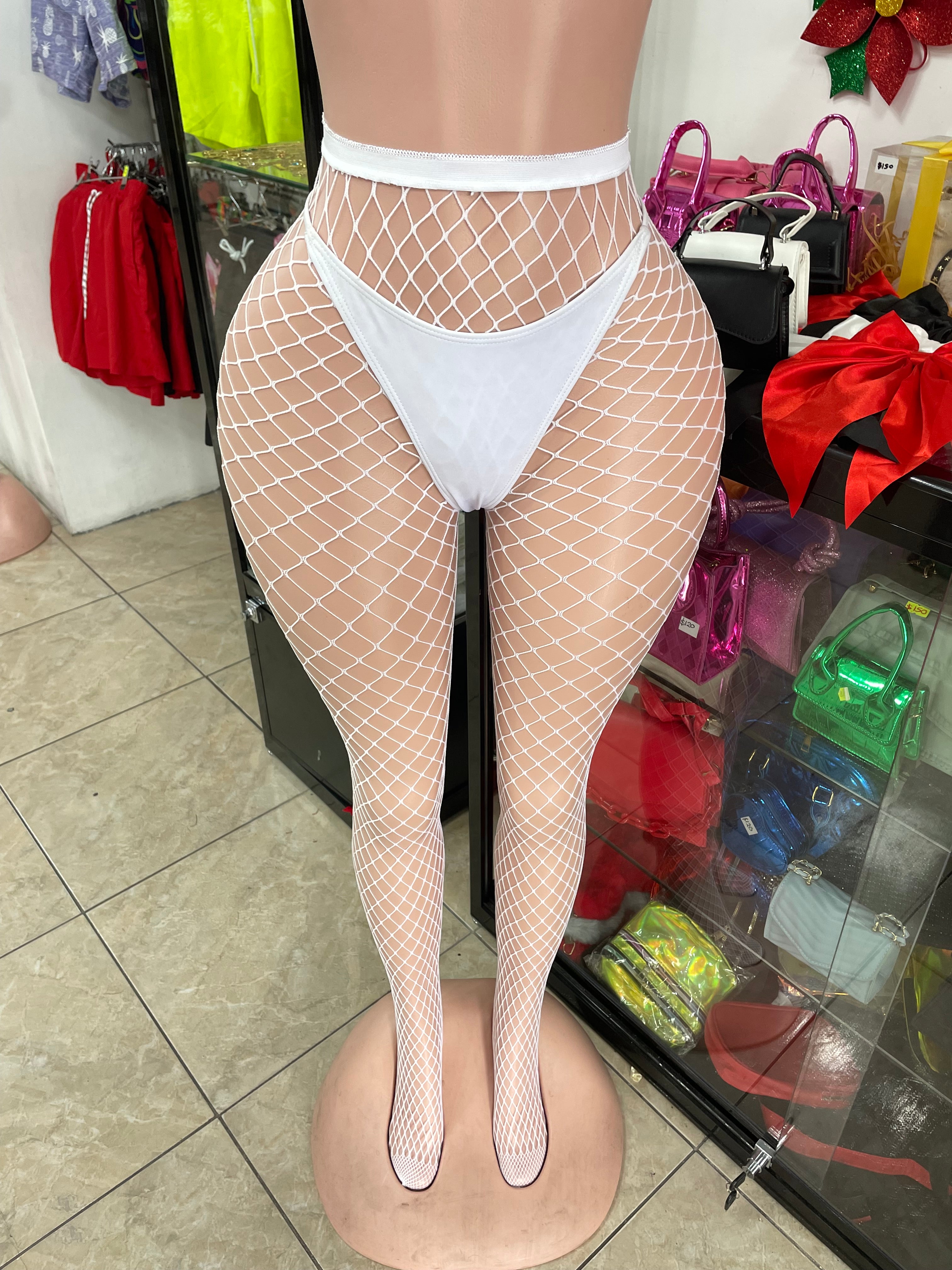 White Fishnet Stockings