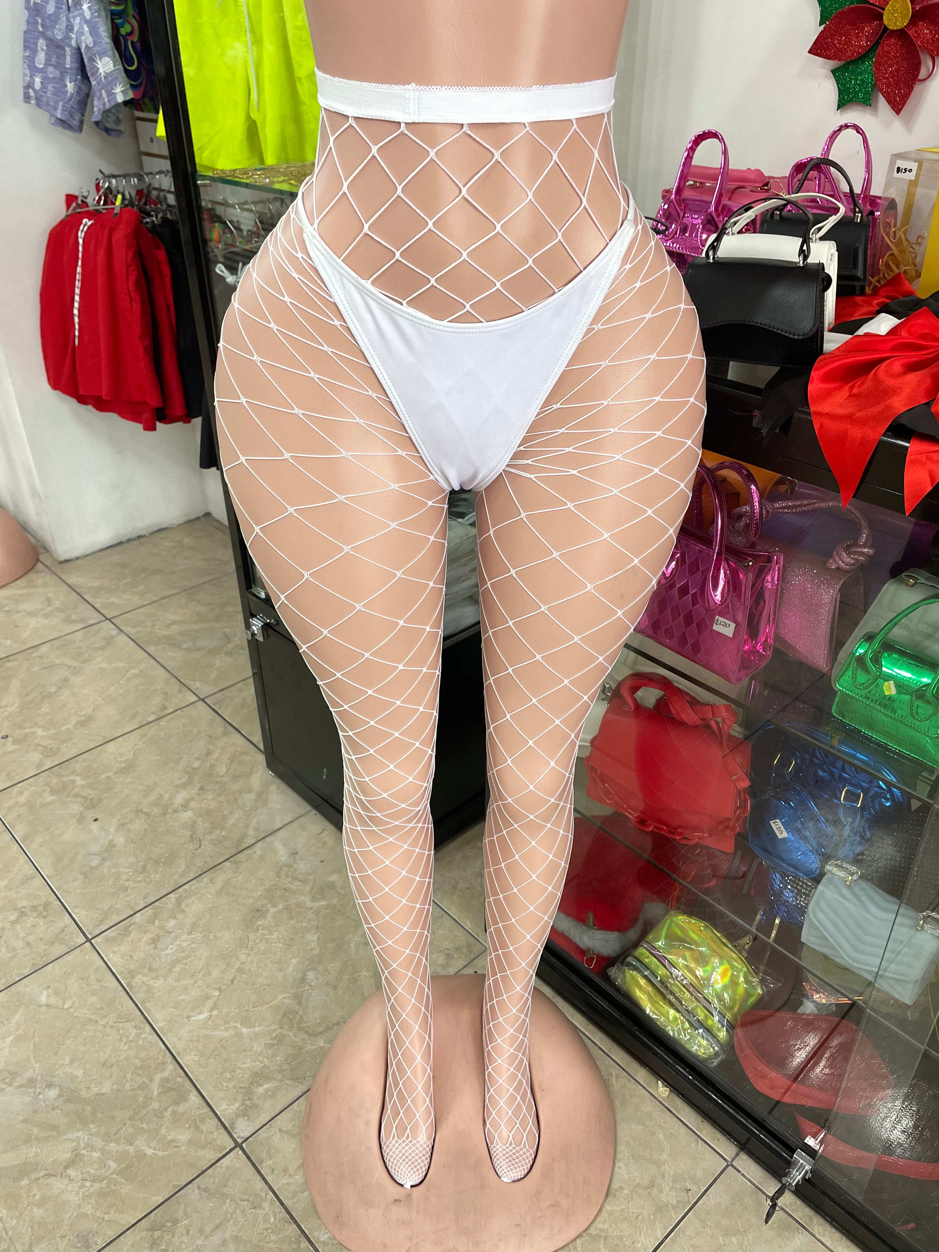 White Fishnet Stockings