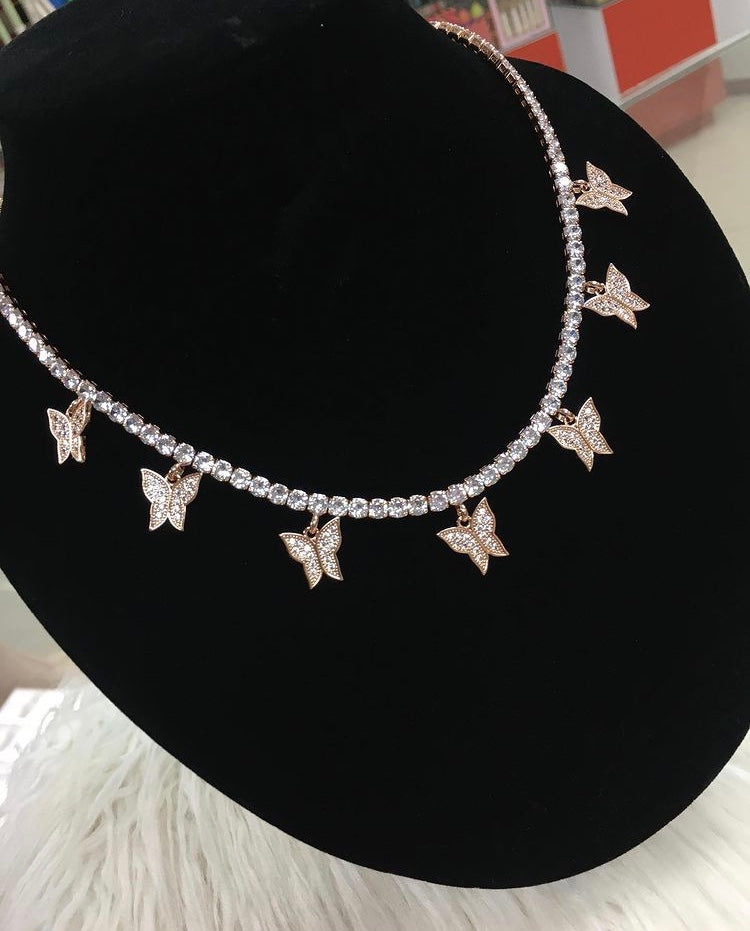 Rose Gold Butterfly Choker