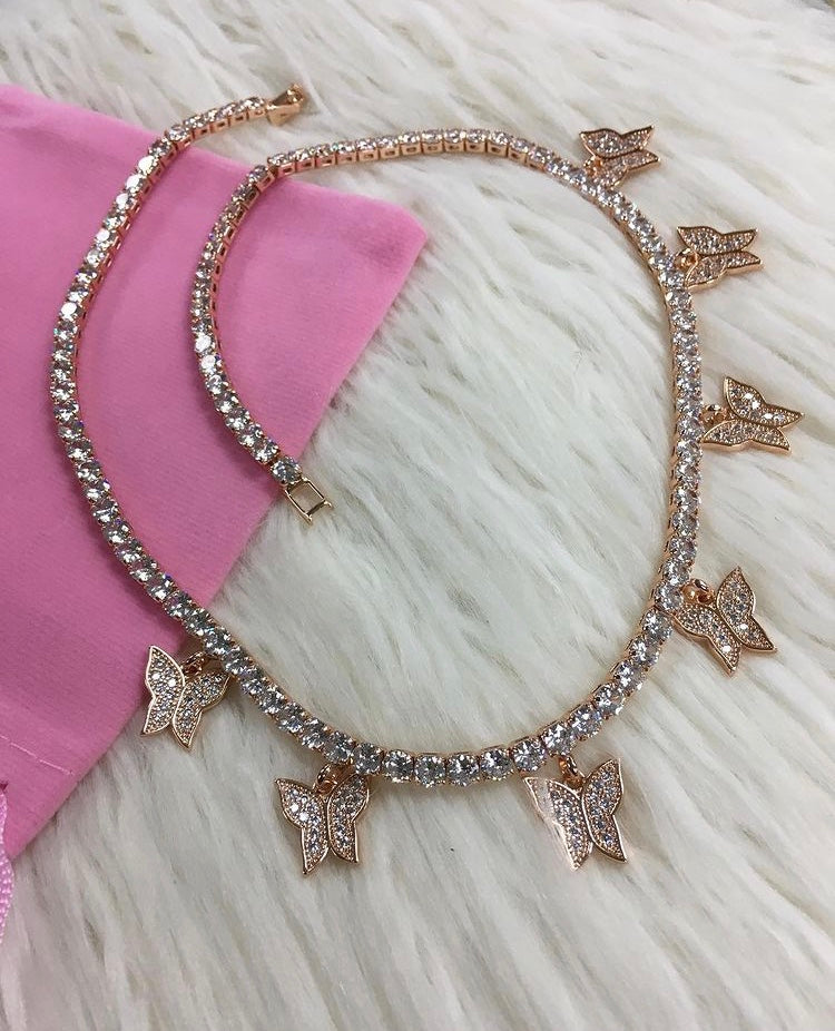 Rose Gold Butterfly Choker