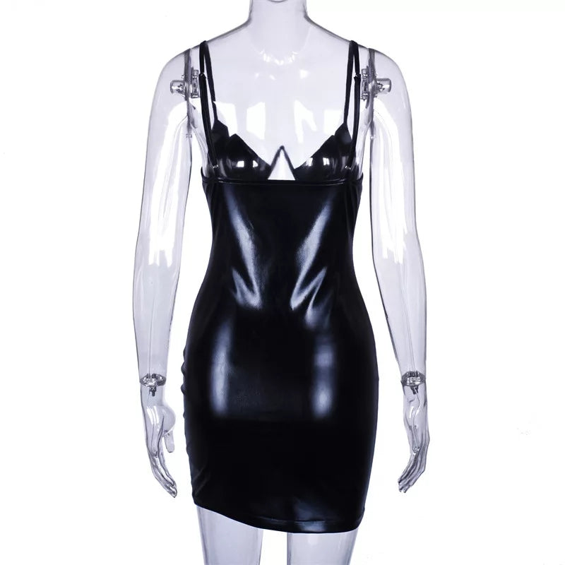 PU leather dress