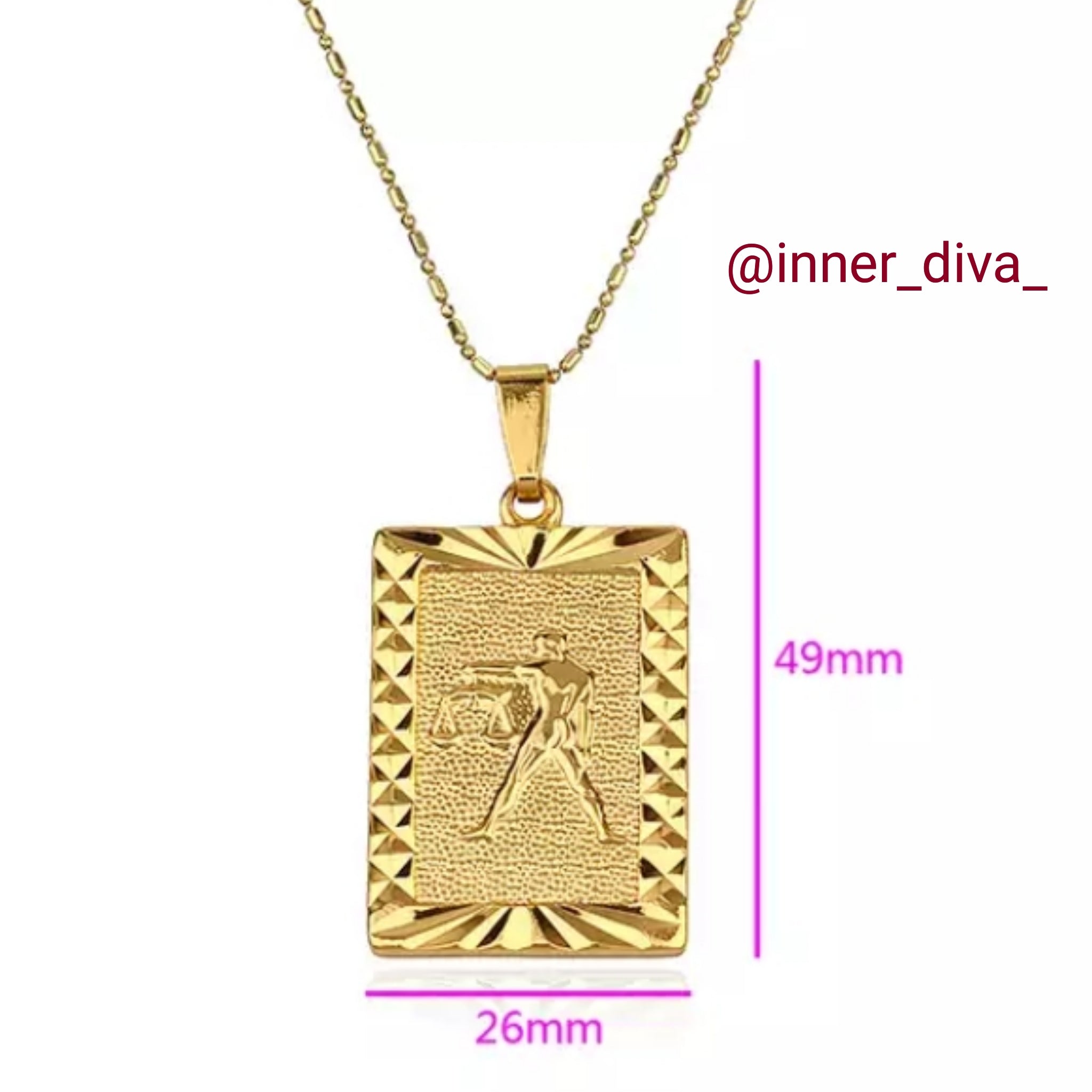 24k gold plated horoscope pendant
