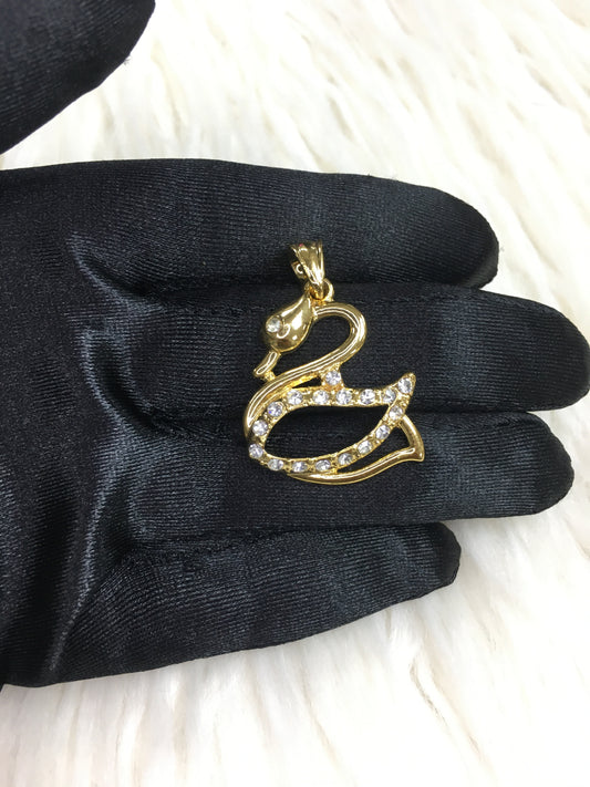 24k gold plated swan pendant
