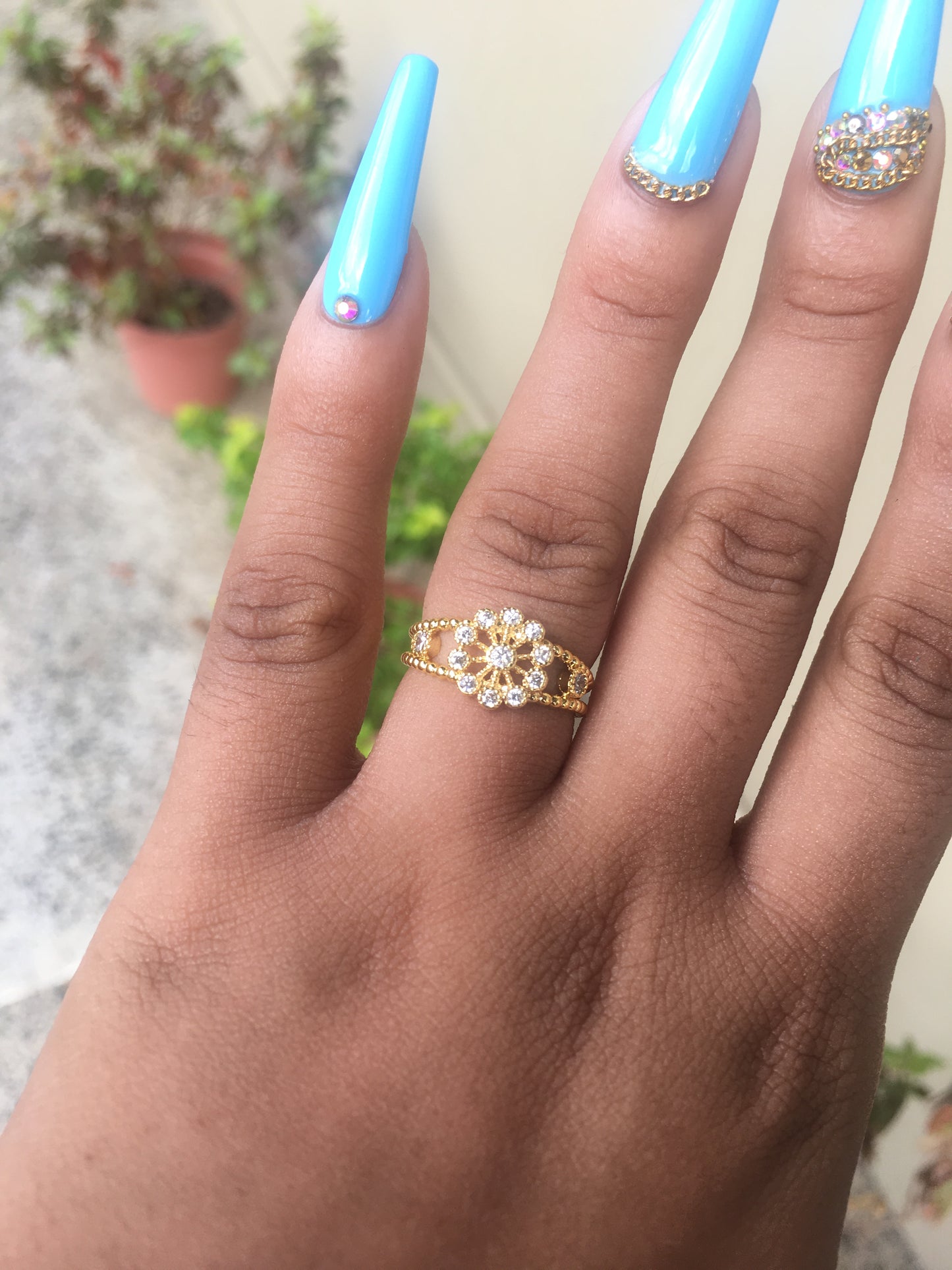 24K Flower Ring