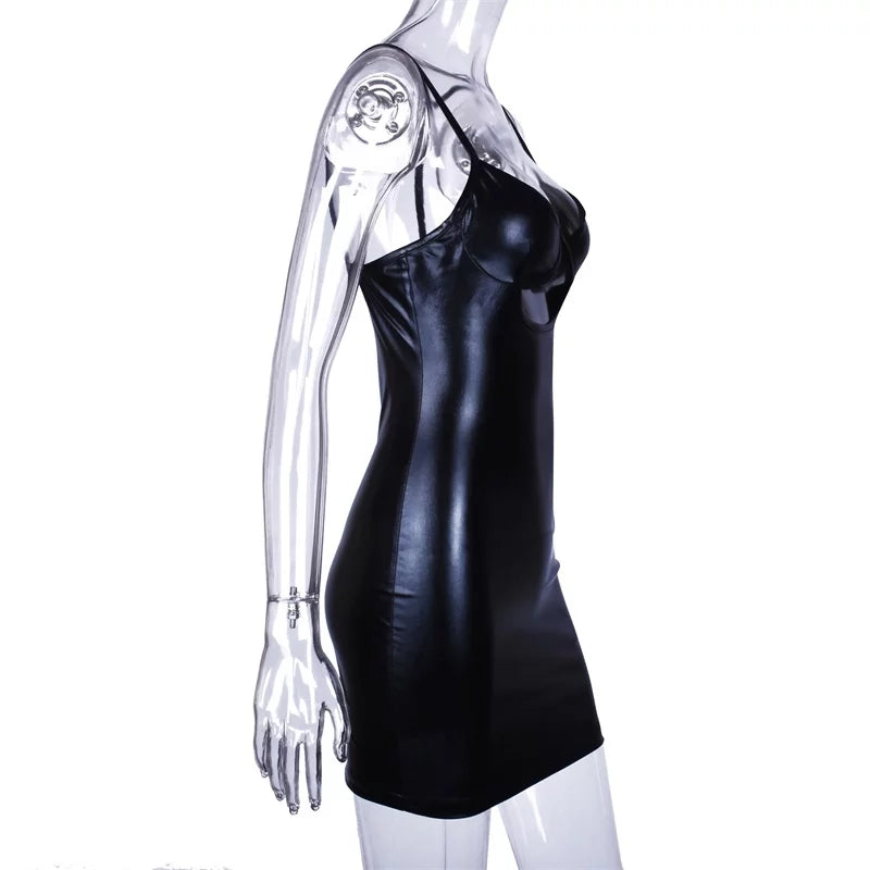PU leather dress